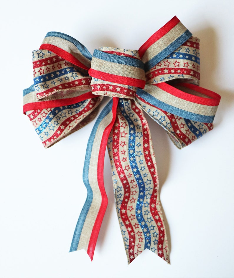 Burlap Wreath Bow Summer Door Pre Made Image 0