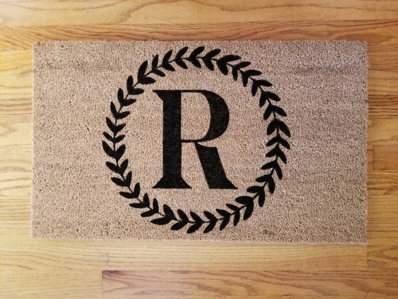 Doormat Coir Doormat Customized Personalized Initial Monogram Etsy