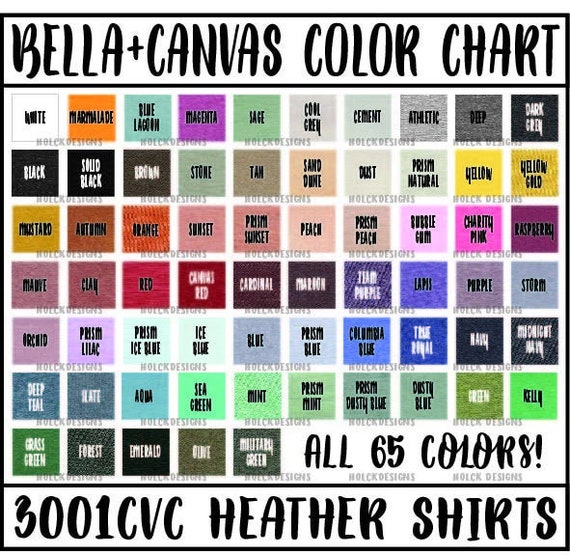 bella and canvas shirt colors
