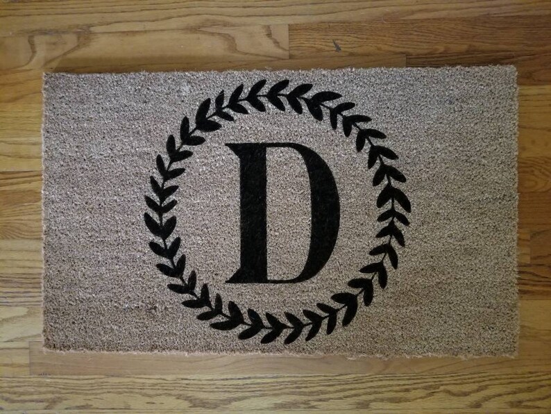 Doormat Coir Doormat Customized Personalized Initial Monogram Etsy