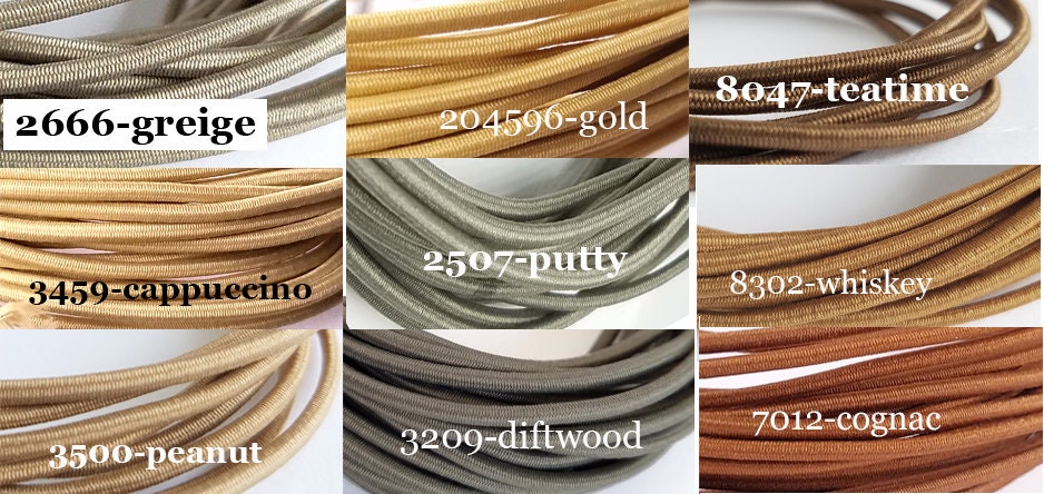 US Seller - 2mm Elastic Cord - Neutral Eathtones - Perfect size for T…