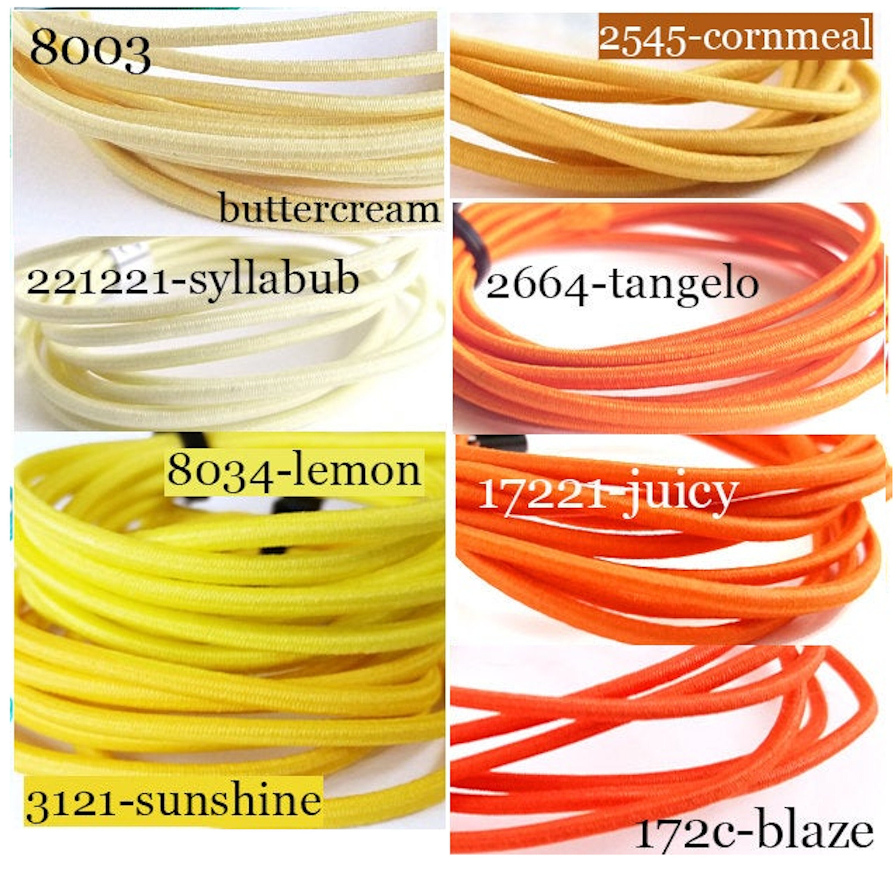 US Seller - 2mm Elastic Cord - Yellows and Oranges - Perfect size for…