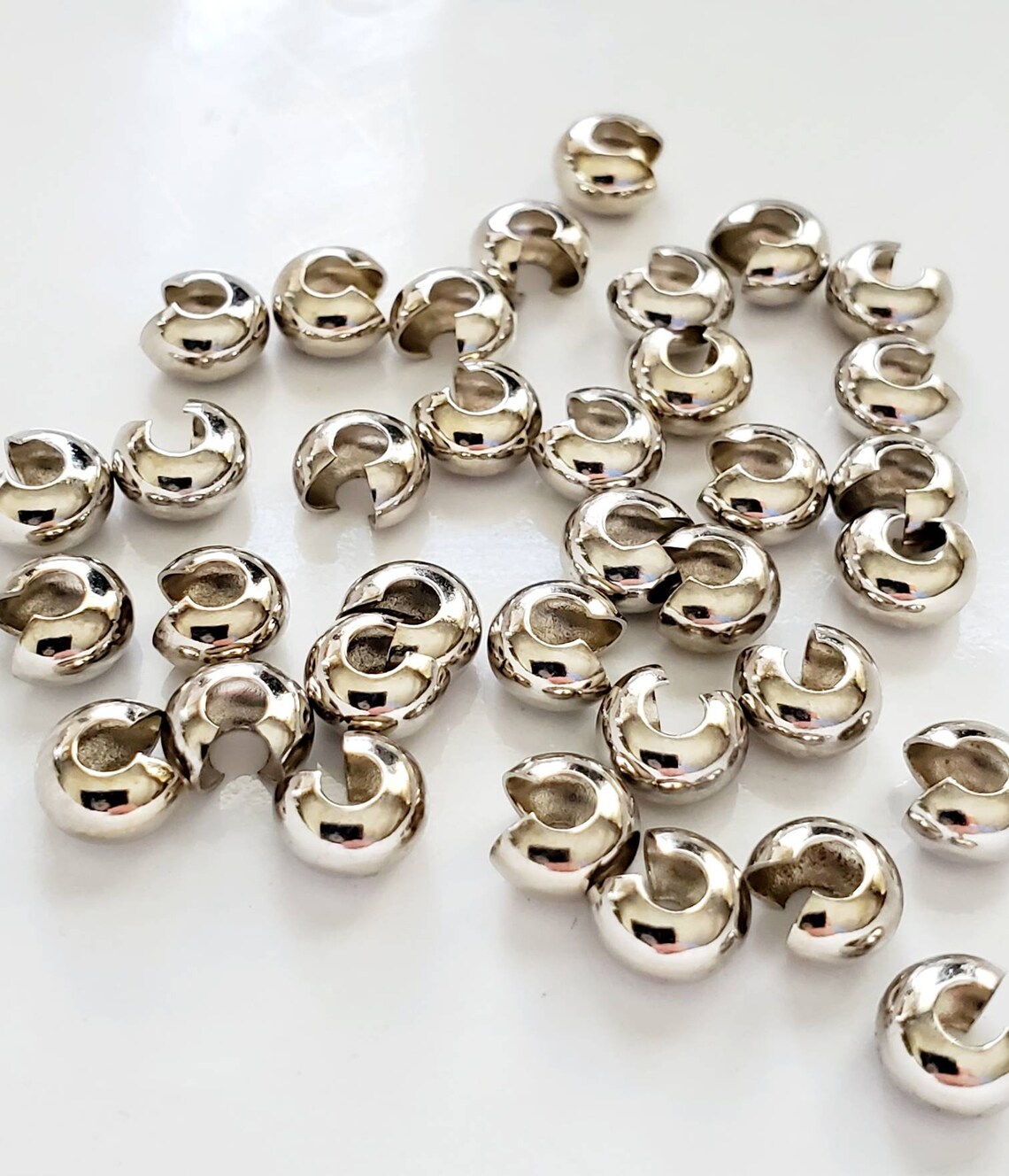 Choose size 5mm Crimp Bead Covers Antique Silver plated Etsy