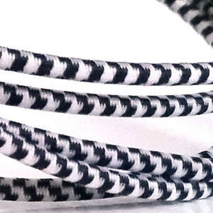 Black and White HOUNDSTOOTH - 2mm Elastic Cord - 5 yards - goes with everything!