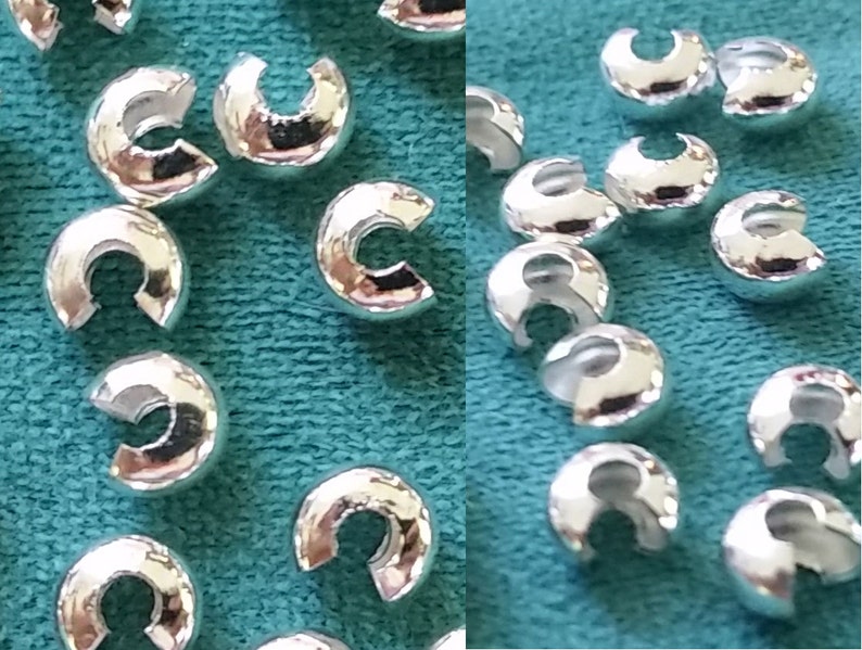 Silver plated 500 pieces 4mm Crimp Bead Covers