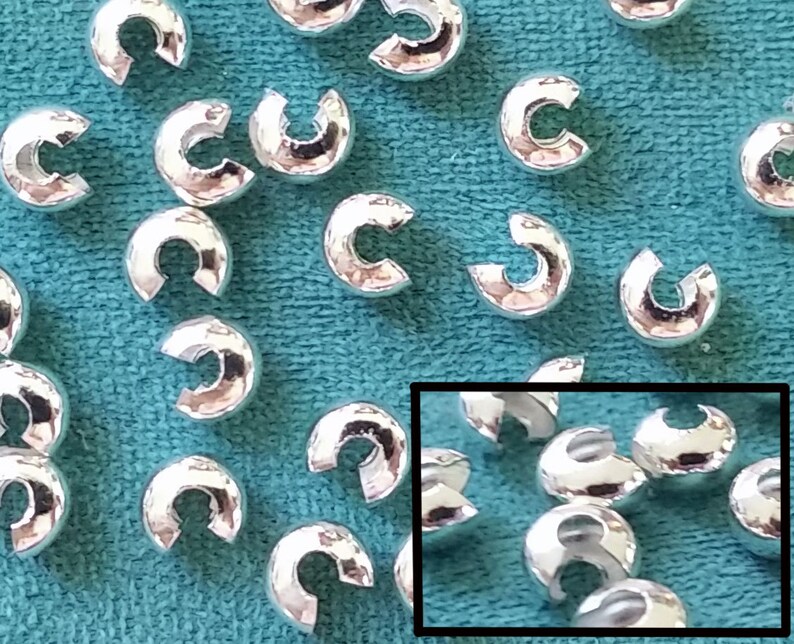 Silver plated 500 pieces 4mm Crimp Bead Covers