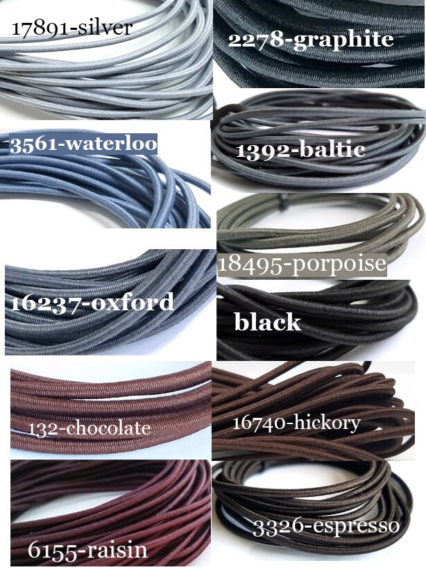 US Seller - 2mm Elastic Cord - Brown Gray Black - Perfect size for Tr…