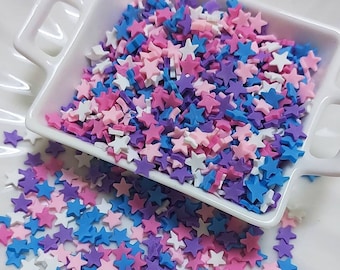 Posypki Gwiazdy Pastelowe Kolorowe Tęczowe Polimerowa Glina Kaboszon Konfetti Posypki Decoden Rzemiosło Biżuteria Charms Nail Art Plasterek Fałszywe A6