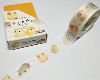 Cute Humster Washi Tape | Japan Animal Masking Tape | Kawaii Japan Decorative Tape | Paper Tape Scrapbooking Planner Sticker 7m R07