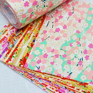 Carta origami / Carta washi in lamina d'oro / Yuzen Chiyogami / Piegatura giapponese / Artigianato tradizionale giapponese 14* 14 / 20 fogli Set G