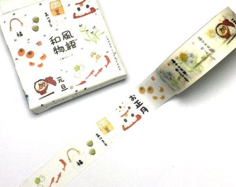 Japaneses Culture Washi Tape | Japan Floral Masking Tape | Kawaii Japan Decorative Tape | Paper Tape Scrapbooking Planner Sticker 7m N10