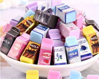 Mixed Milk Boxes Cabochon Polymer Clay Decoden Craft Jewelry Charms Resin Flatback Grab Bag Assorted Set 10pcs C41
