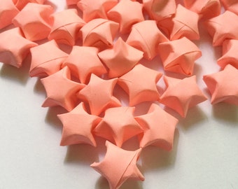 Origami Lucky Stars | Plain Pink Paper Stars | Wishing Star Handmade Folded Craft Party Supplies |Thanksgiving Christmas Decoration Confetti