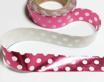 Dots Metallic Red Washi Tape / Dots Metallic Red Decorative Tape / Dots Metallic Red Masking Tape / Kawaii Planner Sticker 10m g19