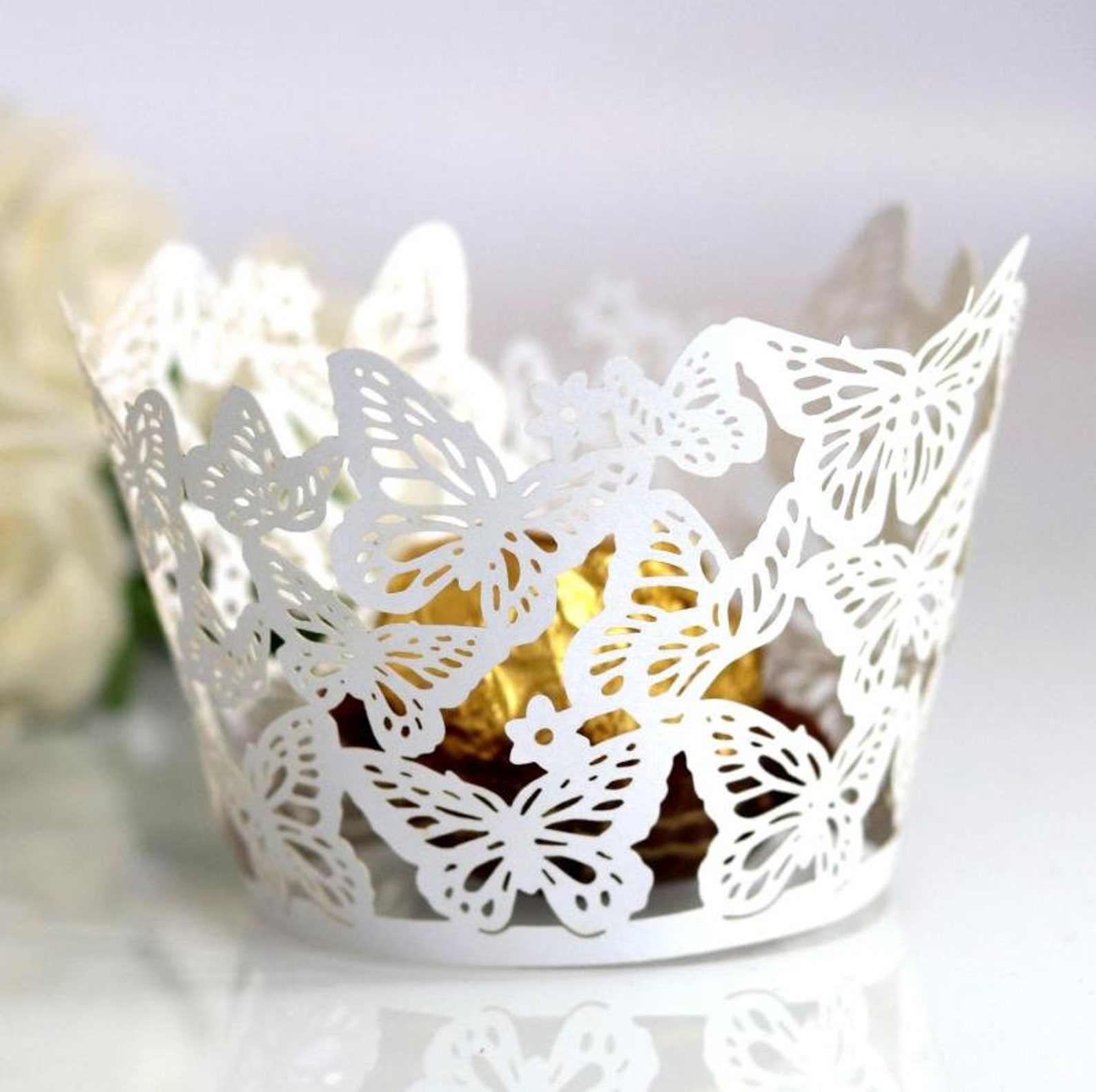 Cupcake Wrappers Wedding Cupcake Liners Decorative Party Etsy