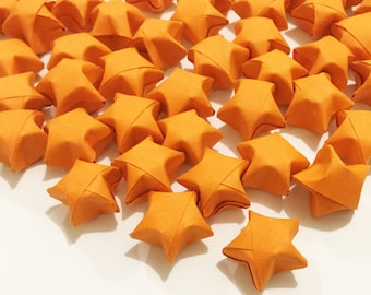 Origami Lucky Stars | Plain Orange Paper Stars | Handmade Wishing Star | Craft Party Wedding Thanksgiving Christmas Decoration Confetti