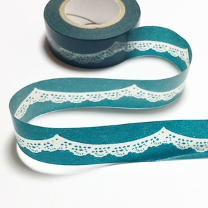 Green Lace Washi Tape / Doilies Lace Decorative Tape / Lace Masking Tape / Japan Planner Sticker 10m c13