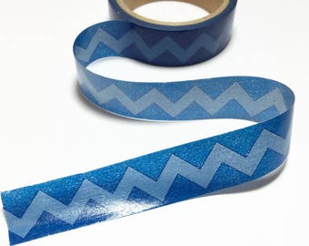 Chevron Blue Washi Tape / Planner Sticker Decorative Tape / Blue Chevron Masking Tape / Japan Washi Tape 5m a14