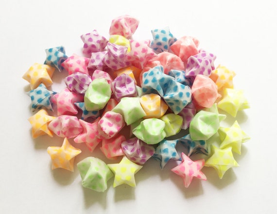 Origami Lucky Stars | Plain Blue Paper Stars | Handmade Folded Wishing Star  |Craft Party Wedding Thanksgiving Christmas Decoration Confetti