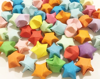 Origami Lucky Stars | Plain Mixed Wishing Star | Handmade Paper Stars | Craft Party Wedding Thanksgiving Christmas Decoration Confetti