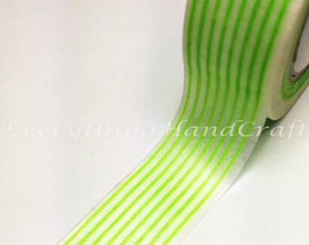 Green Stripes Washi Tape / Green Stripes Decorative Tape / Green Stripes Masking Tape / Kawaii Stationery / Japan Washi Tape d14