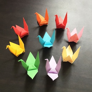 Origami Papier Kran | Handgemachte GEMISCHTE Krane | Handgefertigte Party Hochzeit Danksagung Weihnachten Dekoration Konfetti Japan Washi gefaltet Kunst