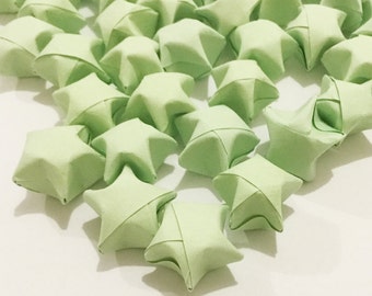 Szczęśliwe gwiazdy origami | Zwykły mięta Zielona Księga gwiazd | Ręcznie robione, pragnąc Star | Craft Party ślub Dziękczynienia Bożego Narodzenia ozdoba konfetti