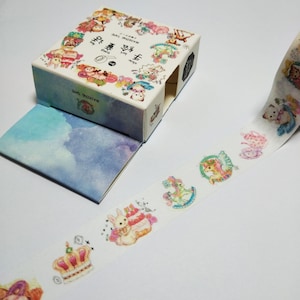 Colorful Cat Fairy Tale Japan Washi Tape | Cute Paper Masking Tape | Kawaii Decorative Tape | Scrapbooking Planner Sticker 7m f23