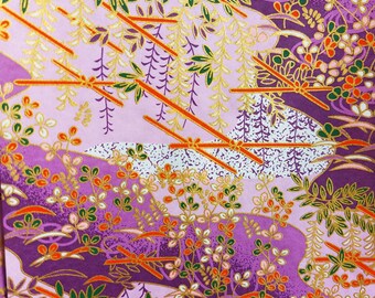 Papel washi con detalles dorados / Papel para origami / Yuzen Chiyogami / Papel plegable japonés / Manualidades tradicionales japonesas para regalos 14*14 / 20 hojas n.° 776