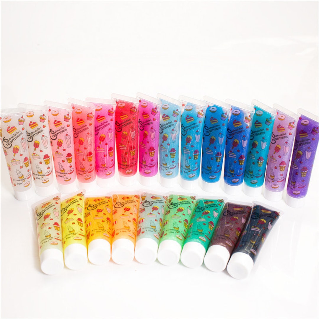 2x 15ml Glitter Jelly Crystal Fake Whipped Cream / Fake Icing Clay Glue ...