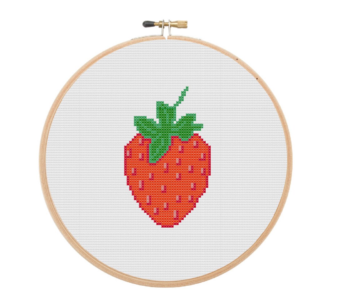 Sweet Strawberry Fruit Modern Cross Stitch Pattern |digital Cross