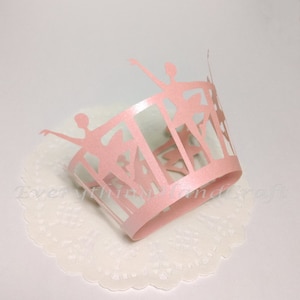 Involucri per cupcake/pirottini per cupcake rosa/decorazione festa Natale Baby Shower compleanno matrimonio/ballerina rosa perla (12 pezzi) (#CP15PK)