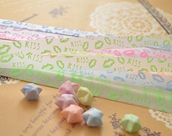 Origami Paper Folding / Lucky Star Assorted Glow in Dark / Favour Strips 2 Colors Mixed 60 Stripes /Lip Kiss Letter