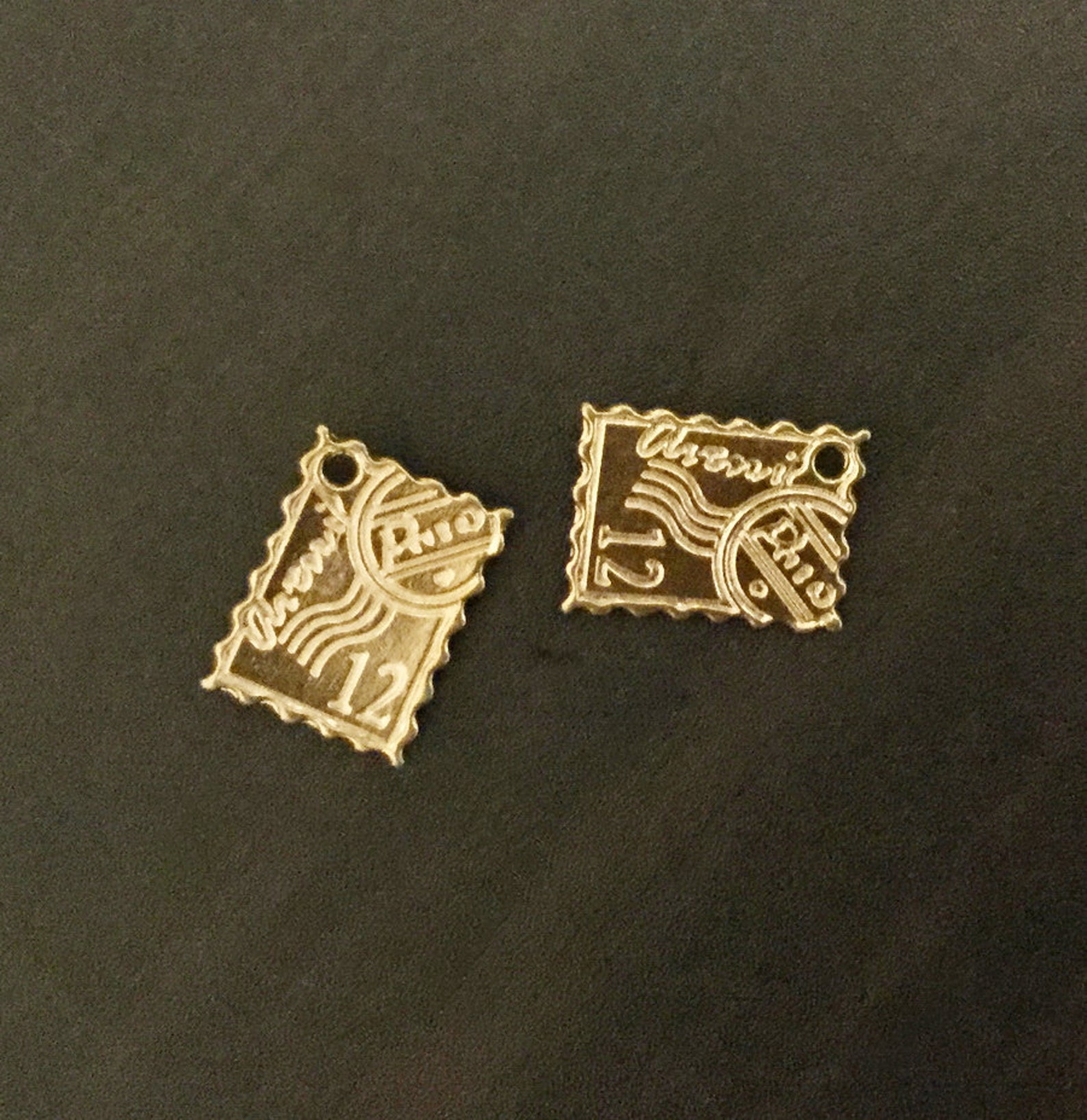 Stamp Charms Gold Plated Brass Jewelry Charm Handmade Etsy