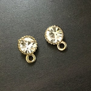 Rhinestone Charms | Cubic Zircon Charm | Bling Bling Handmade Jewelry Making Supplies | Pendant Bracelet Earrings Keychain 7*10mm 2pcs CHB27