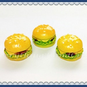 Decoden Cabochon hars / versiering / DIY Craft / Fake voedsel sieraden telefoon case Charms /Hamburger (3st) b06