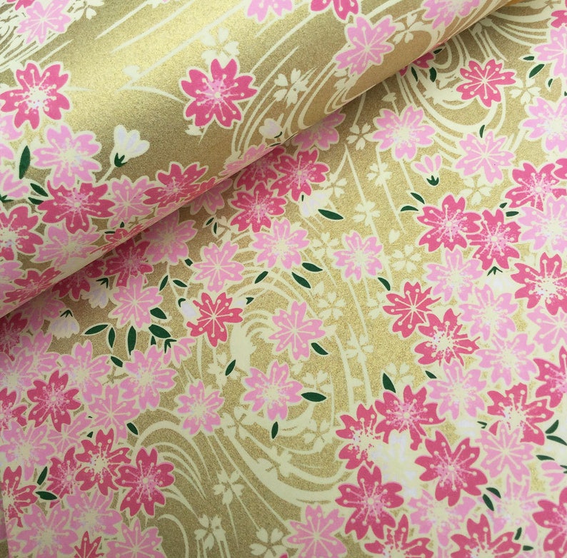 Origami Paper Shiny Yuzen Chiyogami Gold Foil Washi Paper Traditional Japanese Favour Crafts 14* 14 20 sheets #492