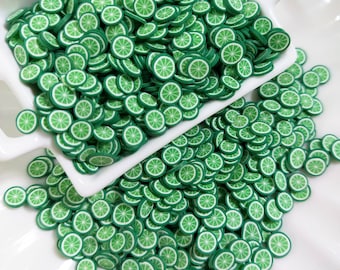 Lime Slices Cabochon Polymer Clay/ Decoden Craft Jewelry Charms Resin/ Nail Art Slice Sprinkles Faux Fruit Miniature Fruit Set B03