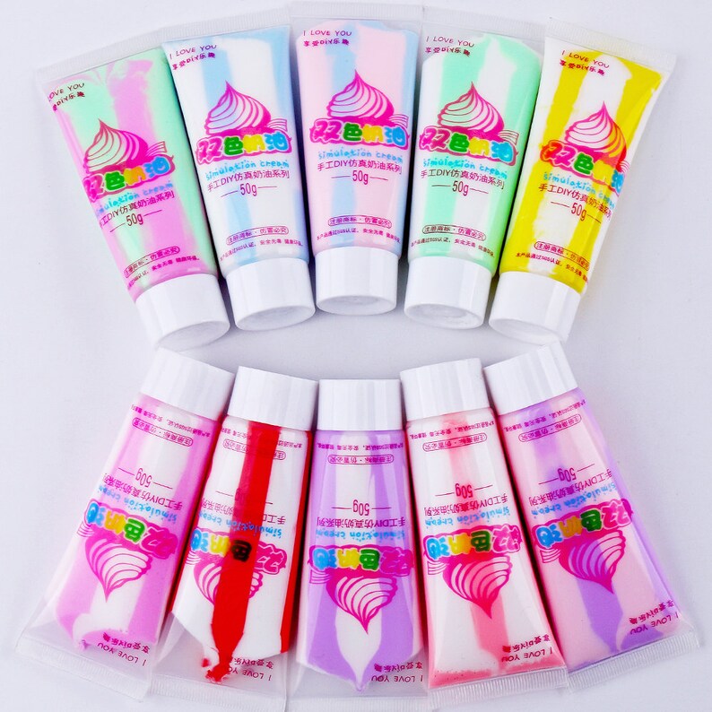 Double Colors 50g Fake Whipped Cream / Fake Icing Clay Glue/ Etsy UK