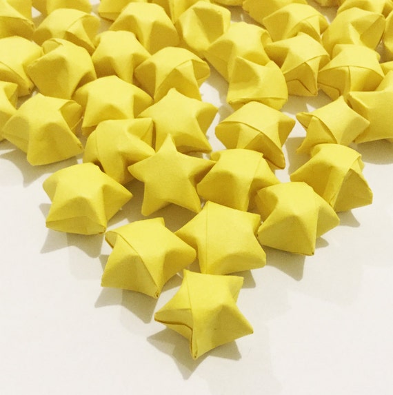 Origami Lucky Stars | Plain Yellow Paper Stars | Handmade Wishing Star |  Craft Party Wedding Thanksgiving Christmas Decoration Confetti