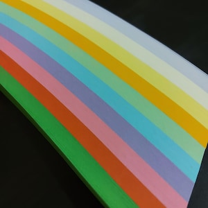 10 Colors 520 Stripes Rainbow Origami Star Paper Bulk / Folding Paper Lucky Star Assorted Plain / Scrapbooking Strips Mixed