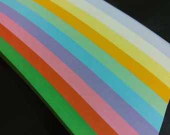 10 Colors 520 Stripes Rainbow Origami Star Paper Bulk / Folding Paper Lucky Star Assorted Plain / Scrapbooking Strips Mixed