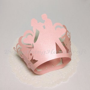 Involucri per cupcake rosa/pirottini per cupcake Decorazione in filigrana/Festa del Ringraziamento Baby Shower Compleanno/Danza nuziale Perla (12 pezzi) (#CP20PK)