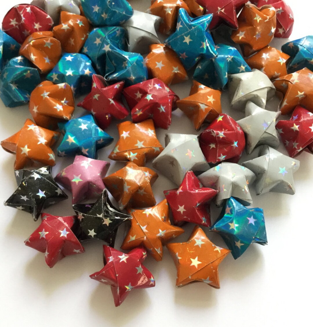 Origami Lucky Stars | Handmade Paper Stars | Mixed STAR Foil Wishing ...