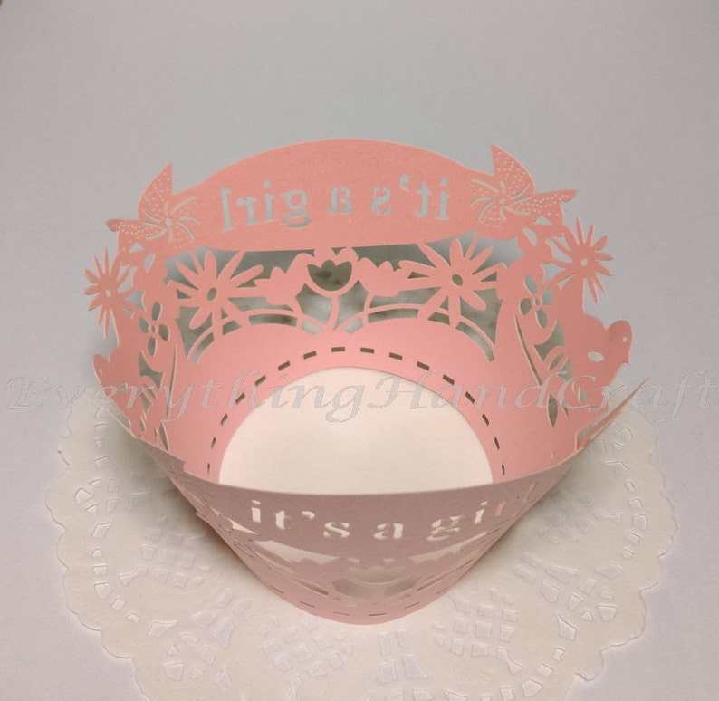 Cupcake Liner Pink Cupcake Wrapper Filigree Decorations Etsy