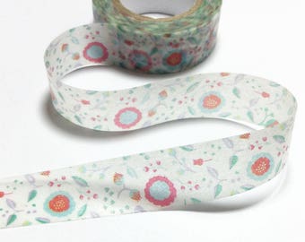 Flower Washi Tape / Floral Masking Tape / Flower Decorative Tape / Floral Paper Tape 10m c18