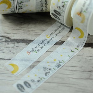 City Moon Night Washi Tape / Moon Decorative Tape / Night Masking Tape / Deco Tape 10m D18