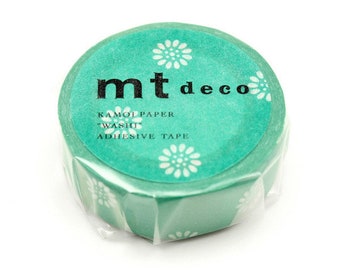 Green Daisy Pattern MT Washi Tape MT Masking Tape Decorative Tape / Japan Planner Sticker / Kamoi Paper Tape 10m