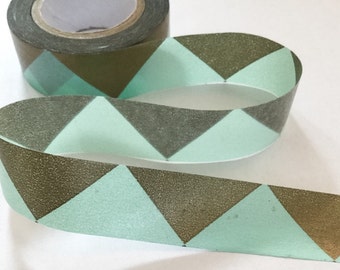 Triangle Green Washi Tape | Green Triangle Decorative Tape | Green Triangle Masking Tape | Japan Washi Tape 10m K10