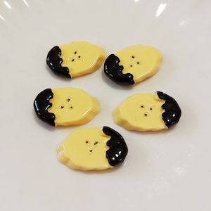 5pcs Chocolat Banane Faux Nourriture Cabochon Résine Décodé Bijoux Artisan Charmes Argile Flatback Embellissement D18